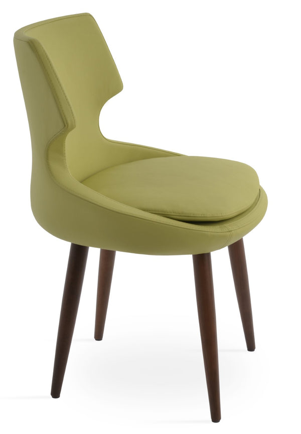Soho Concept Patara Wood Dining Chair - Elegant Walnut Finish With Gold Accent, Soft Leatherette, 2-year Guarantee Walnut,Green  Soho-concept-dining-chair-05463