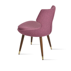 Soho Concept Patara Wood Dining Chair In Camira Blazer Wool – Stylish & Durable With 10-year Guarantee, Walnut Finish Walnut,Gold  Soho-concept-dining-chair-05455