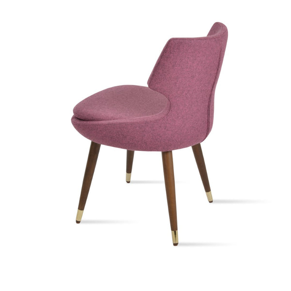 Soho Concept Patara Wood Dining Chair In Camira Blazer Wool – Stylish & Durable With 10-year Guarantee, Walnut Finish Walnut,Gold  Soho-concept-dining-chair-05455
