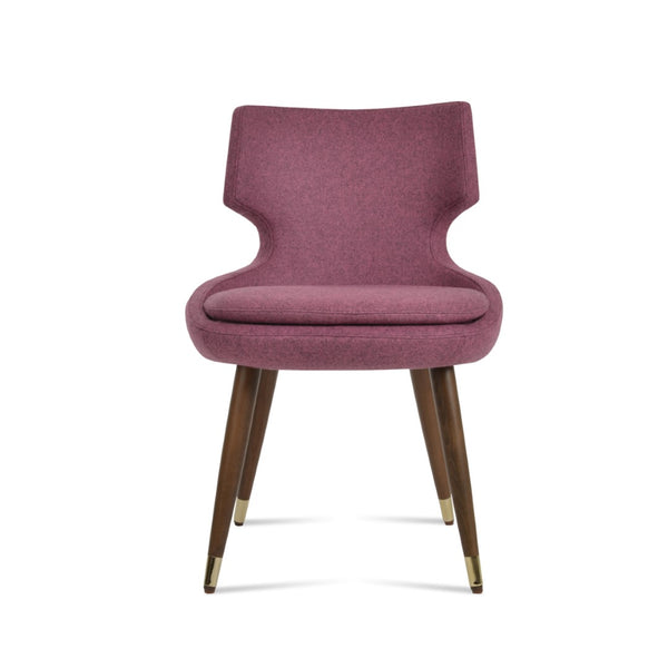 Soho Concept Patara Wood Dining Chair In Camira Blazer Wool – Stylish & Durable With 10-year Guarantee, Walnut Finish Walnut,Gold  Soho-concept-dining-chair-05455