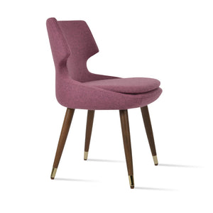 Soho Concept Patara Wood Dining Chair In Camira Blazer Wool – Stylish & Durable With 10-year Guarantee, Walnut Finish Walnut,Gold  Soho-concept-dining-chair-05455