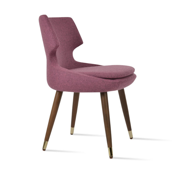 Soho Concept Patara Wood Dining Chair In Camira Blazer Wool – Stylish & Durable With 10-year Guarantee, Walnut Finish Walnut,Gold  Soho-concept-dining-chair-05455