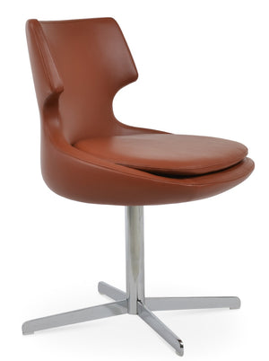 Soho Concept Patara Swivel Dining Chair – Stylish Leatherette Design In Soft Black & White, 2-year Guarantee! Chrome  Soho-concept-dining-chair-05063