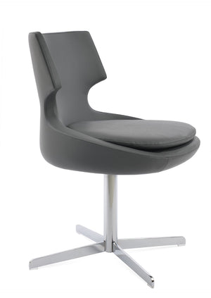 Soho Concept Patara Swivel Dining Chair – Stylish Leatherette Design In Soft Black & White, 2-year Guarantee! Chrome,Grey  Soho-concept-dining-chair-05032