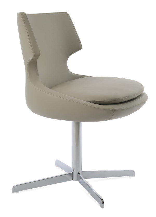 Soho Concept Patara Swivel Dining Chair – Stylish Leatherette Design In Soft Black & White, 2-year Guarantee! Chrome,Light Grey  Soho-concept-dining-chair-05033