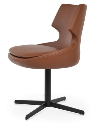 Soho Concept Patara Stylish 4 Star Swivel Dining Chair In Black – 5-year Guarantee For Comfort & Durability! Black  Soho-concept-dining-chair-05046