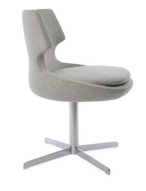 Soho Concept Patara 4 Star Swivel Dining Chair - Elegant Camira Blazer Wool Fabric In Black & Dark Grey, 10-year Warranty White,Silver  Soho-concept-dining-chair-05050