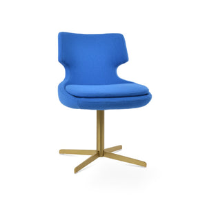 Soho Concept Patara 4 Star Swivel Dining Chair In Blue – Stylish Camira Yoredale Boucle Fabric & 10-year Guarantee! Blue  Soho-concept-dining-chair-05019
