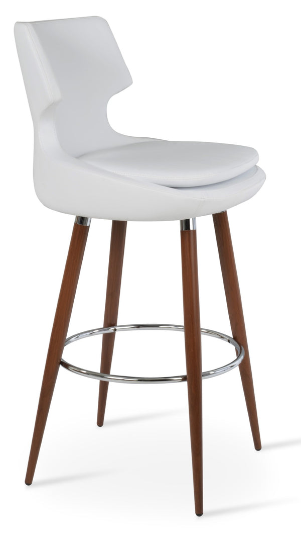 Soho Concept Patara Ana Barstools & Counterstools - Stylish Leatherette, Metal Base, 2-year Guarantee, Turkish Design Walnut,White  Soho-concept-dining-chair-09136