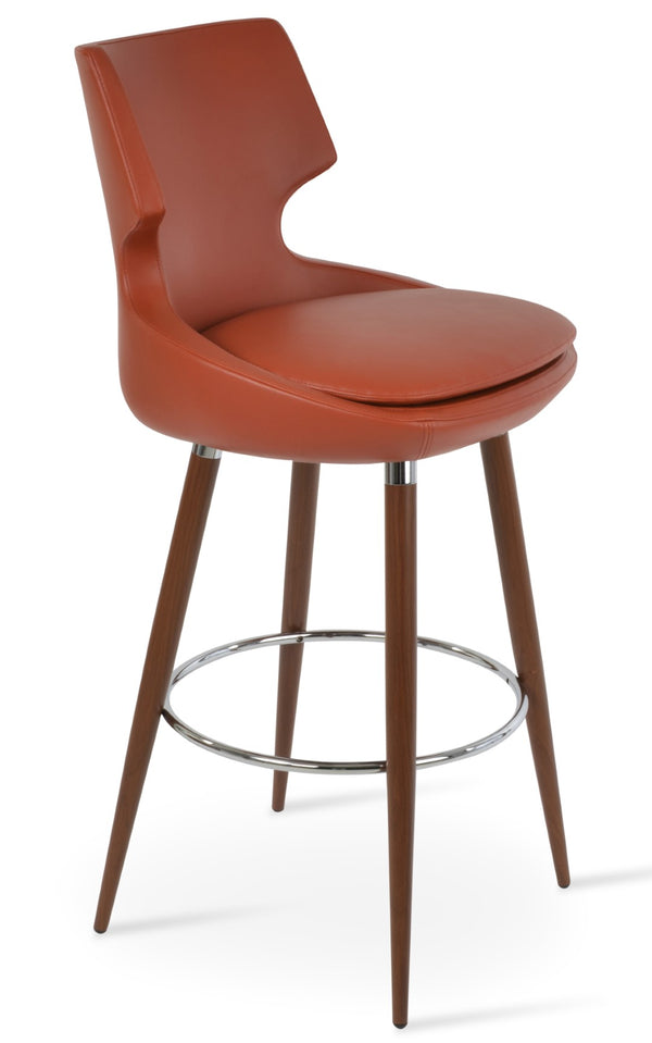 Soho Concept Patara Stylish Barstools & Counterstools - Luxury Fabrics, Metal/Walnut Finishes, 10-year Warranty! Walnut  Soho-concept-dining-chair-09134