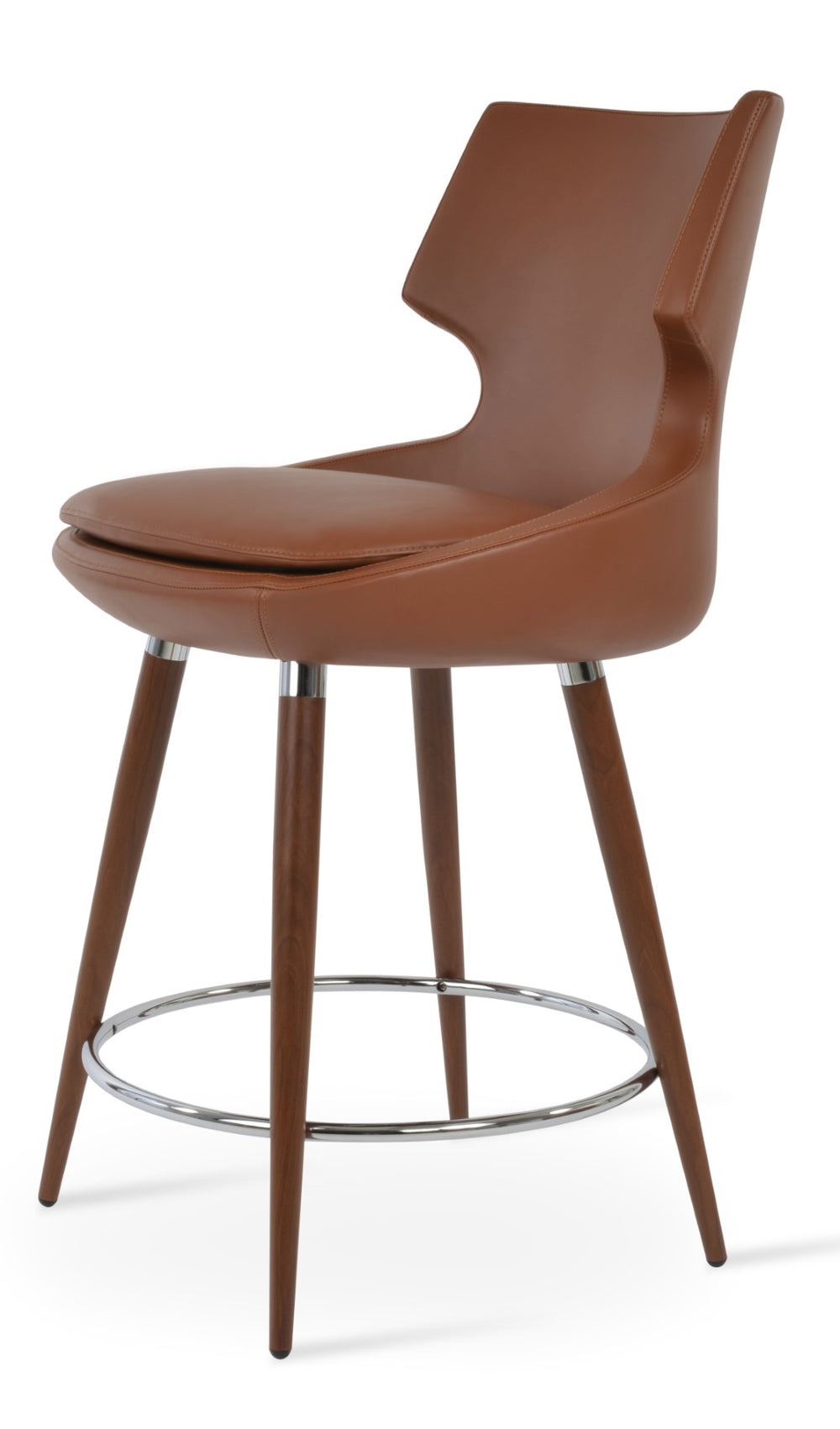 Soho Concept Patara Ana Barstools & Counterstools - Stylish Leatherette, Metal Base, 2-year Guarantee, Turkish Design Walnut  Soho-concept-dining-chair-09137