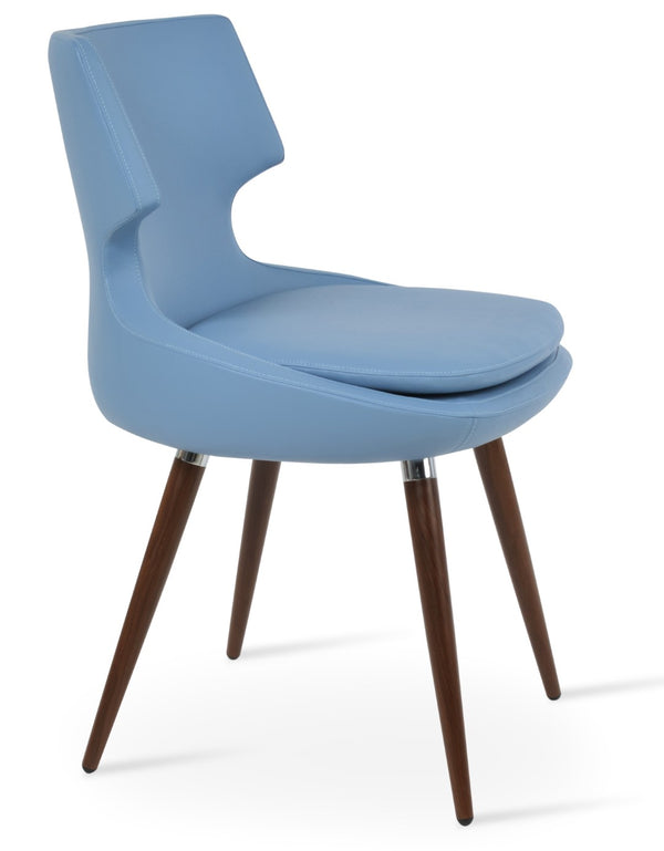 Soho Concept Patara Ana Dining Chair - Stylish Leatherette, Soft Walnut Frame, Light Grey Comfort, 2-year Guarantee Walnut,Blue  Soho-concept-dining-chair-05080