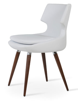 Soho Concept Patara Ana Dining Chair - Stylish Leatherette, Soft Walnut Frame, Light Grey Comfort, 2-year Guarantee Walnut,White  Soho-concept-dining-chair-05079