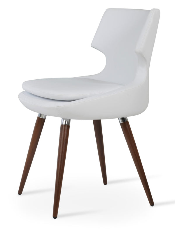 Soho Concept Patara Ana Dining Chair - Stylish Leatherette, Soft Walnut Frame, Light Grey Comfort, 2-year Guarantee Walnut,White  Soho-concept-dining-chair-05079