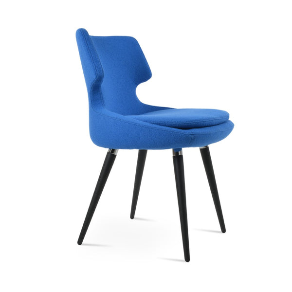 Soho Concept Patara Ana Dining Chair - Stylish Camira Boucle Fabric, Genuine Leather Options, 10-year Warranty! Black,Chrome,Blue  Soho-concept-dining-chair-05066