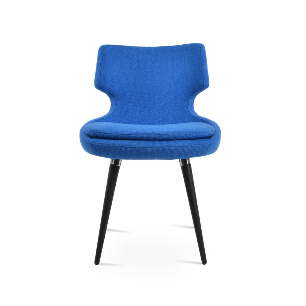 Soho Concept Patara Ana Dining Chair - Stylish Camira Boucle Fabric, Genuine Leather Options, 10-year Warranty! Black,Chrome,Blue  Soho-concept-dining-chair-05066