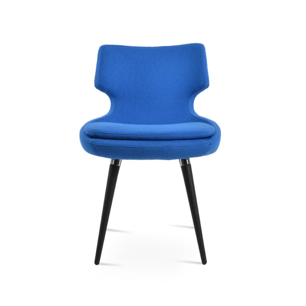 Soho Concept Patara Ana Dining Chair - Stylish Camira Boucle Fabric, Genuine Leather Options, 10-year Warranty! Black,Chrome,Blue  Soho-concept-dining-chair-05066