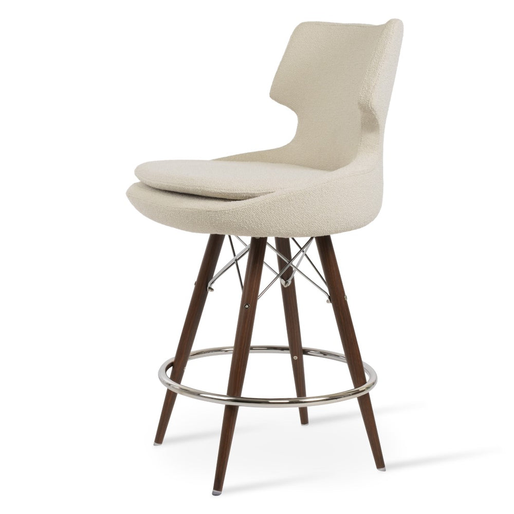 Soho Concept Patara Stylish Barstools & Counterstools - Premium Fabrics, Memory Swivel, 10-year Guarantee, Walnut Black  Soho-concept-dining-chair-09152