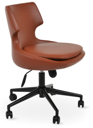 Soho Concept Patara Office Chairs - Stylish Metal Base With Leatherette Upholstery & 2-year Guarantee, Black Black  Soho-concept-dining-chair-11917