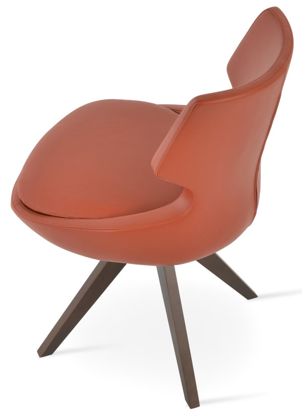 Soho Concept Patara Pyramid Swivel Dining Chair – Stylish Comfort, Walnut Finish, 5-year Guarantee, 350 Lbs Capacity Walnut  Soho-concept-dining-chair-05234