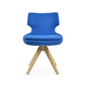 Soho Concept Patara Pyramid Swivel Chair: Luxurious Boucle Fabric, Solid Wood Base & 10-year Guarantee – Stylish Comfort Ash,Natural,Blue  Soho-concept-dining-chair-05238