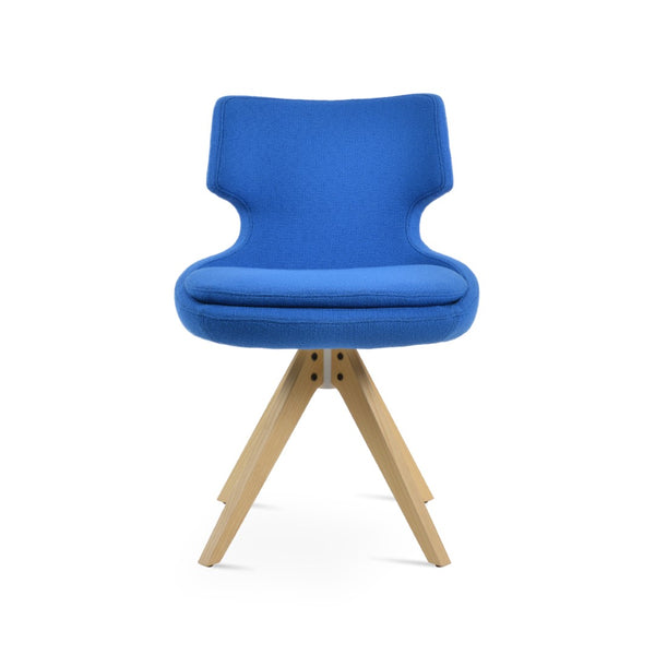 Soho Concept Patara Pyramid Swivel Chair: Luxurious Boucle Fabric, Solid Wood Base & 10-year Guarantee – Stylish Comfort Ash,Natural,Blue  Soho-concept-dining-chair-05238