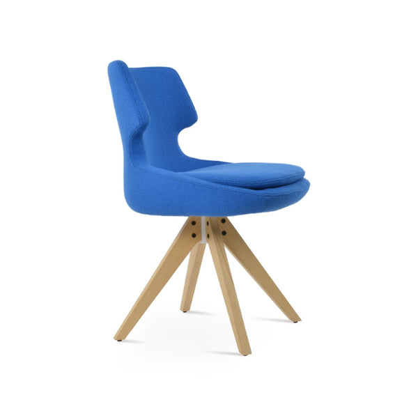 Soho Concept Patara Pyramid Swivel Chair: Luxurious Boucle Fabric, Solid Wood Base & 10-year Guarantee – Stylish Comfort Ash,Natural,Blue  Soho-concept-dining-chair-05238