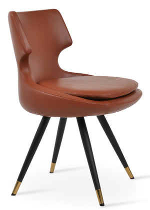 Soho Concept Patara Star Chair - Stylish Leatherette Dining Chair With Memory Swivel & 2-year Guarantee, Black Black,Gold,Brass  Soho-concept-dining-chair-05353