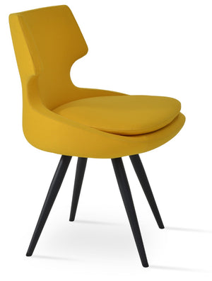 Soho Concept Patara Star Chair - Elegant Dining Chair With Stylish Fabric Options & 10-year Guarantee, Walnut Black,Yellow  Soho-concept-dining-chair-05314