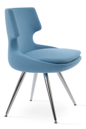 Soho Concept Patara Star Chair - Stylish Dining Chair In Camira Blazer Wool With 10-year Guarantee & Swivel Design Chrome,Blue  Soho-concept-dining-chair-05323