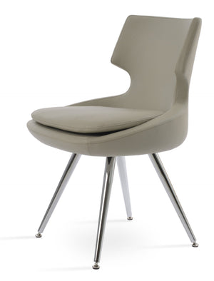 Soho Concept Patara Star Chair - Stylish Leatherette Dining Chair With Memory Swivel & 2-year Guarantee, Black Chrome,Light Grey  Soho-concept-dining-chair-05320
