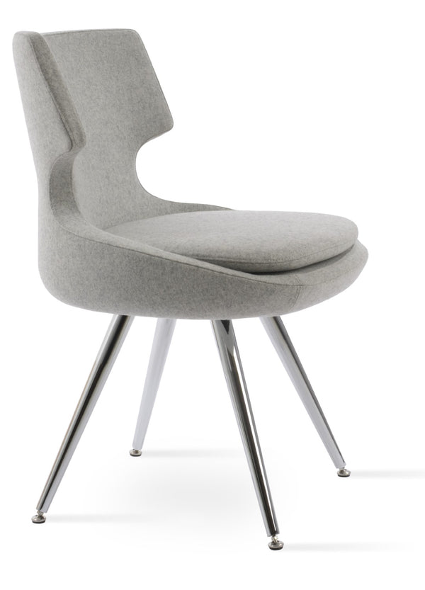 Soho Concept Patara Star Chair: Stylish Dining Chair In Dark Grey With Steel Base, 10-year Guarantee & Swivel Seat Chrome,Silver  Soho-concept-dining-chair-05321