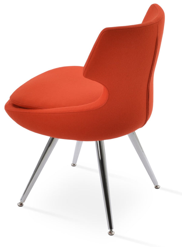 Soho Concept Patara Star Chair: Stylish Dining Chair In Dark Grey With Steel Base, 10-year Guarantee & Swivel Seat Chrome,Orange  Soho-concept-dining-chair-05319