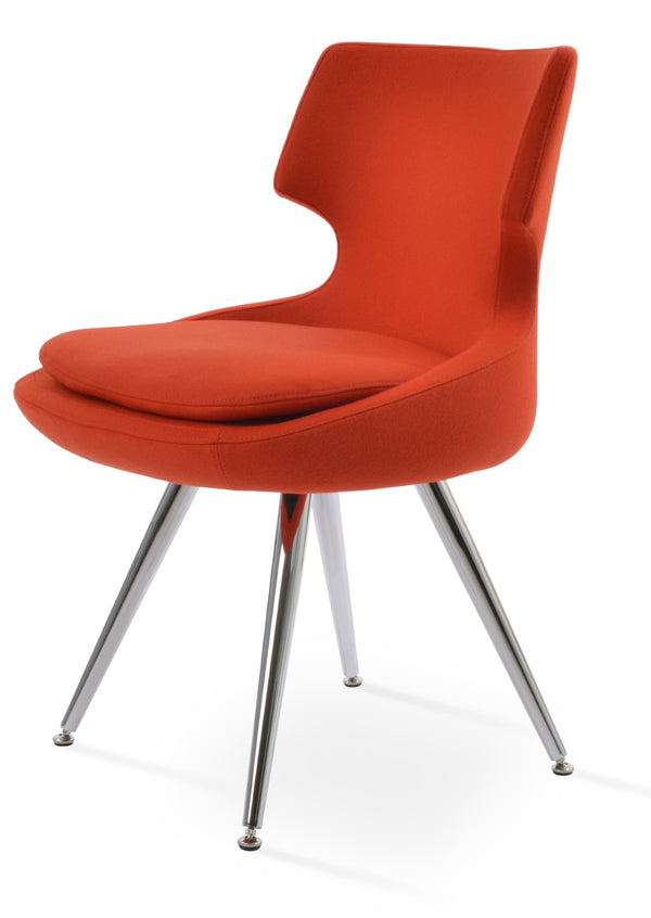 Soho Concept Patara Star Chair: Stylish Dining Chair In Dark Grey With Steel Base, 10-year Guarantee & Swivel Seat Chrome,Orange  Soho-concept-dining-chair-05319