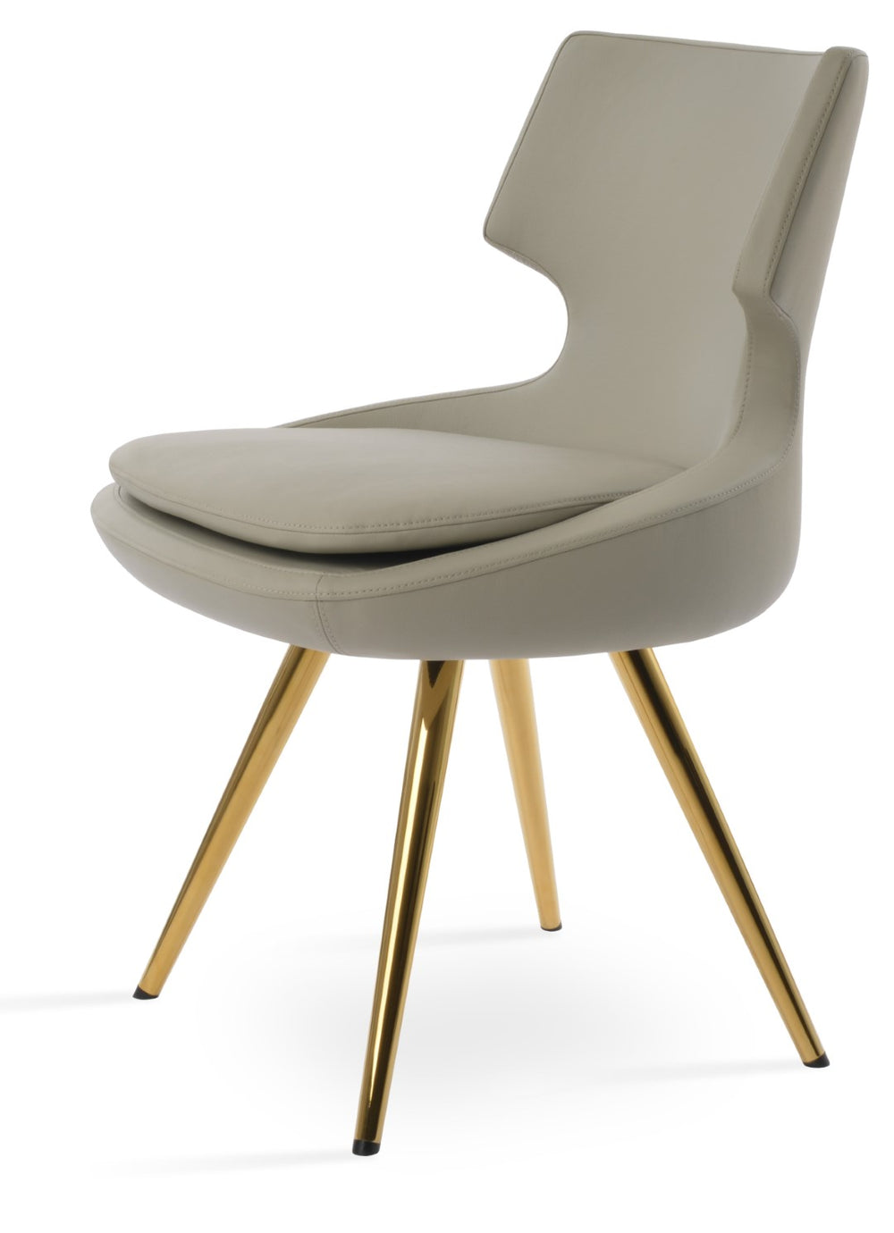 Soho Concept Patara Star Chair - Stylish Leatherette Dining Chair With Memory Swivel & 2-year Guarantee, Black Gold,Light Grey  Soho-concept-dining-chair-05335