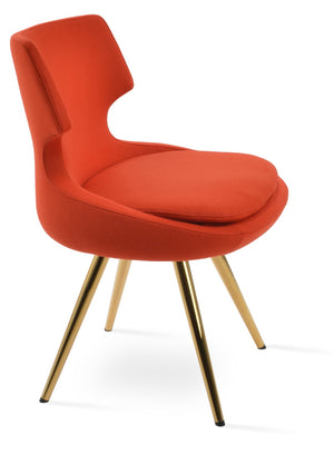 Soho Concept Patara Star Chair: Stylish Dining Chair In Dark Grey With Steel Base, 10-year Guarantee & Swivel Seat Gold,Orange  Soho-concept-dining-chair-05336