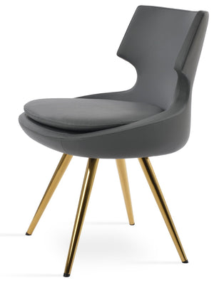 Soho Concept Patara Star Chair - Stylish Leatherette Dining Chair With Memory Swivel & 2-year Guarantee, Black Gold,Grey  Soho-concept-dining-chair-05337