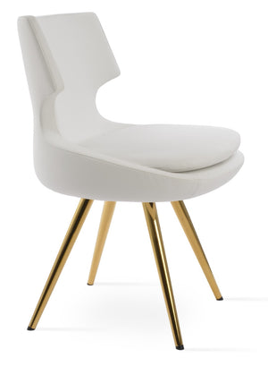 Soho Concept Patara Star Chair - Elegant Dining Chair With Stylish Fabric Options & 10-year Guarantee, Walnut Gold,White  Soho-concept-dining-chair-05338