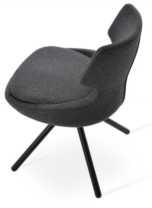 Soho Concept Patara Stick Swivel Dining Chair With Custom Finishes, Durable Camira Fabric & 10-year Guarantee Black,Dark Grey  Soho-concept-dining-chair-05364