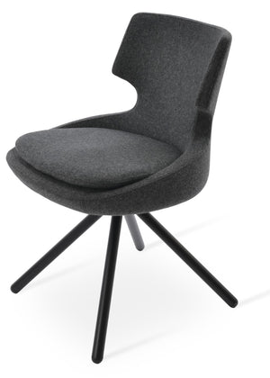 Soho Concept Patara Stick Swivel Dining Chair With Custom Finishes, Durable Camira Fabric & 10-year Guarantee Black,Dark Grey  Soho-concept-dining-chair-05364