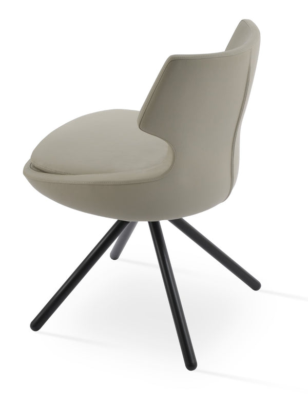 Soho Concept Patara Stick Swivel Dining Chair - Stylish Leatherette Upholstery, Versatile Finishes & 2-year Warranty Black,Light Grey  Soho-concept-dining-chair-05365