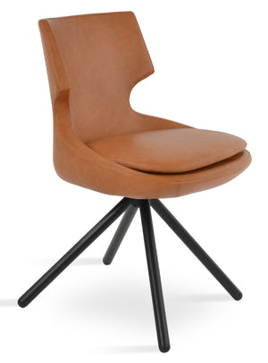 Soho Concept Patara Stick Swivel Dining Chair - Stylish Leatherette Upholstery, Versatile Finishes & 2-year Warranty Black  Soho-concept-dining-chair-05367