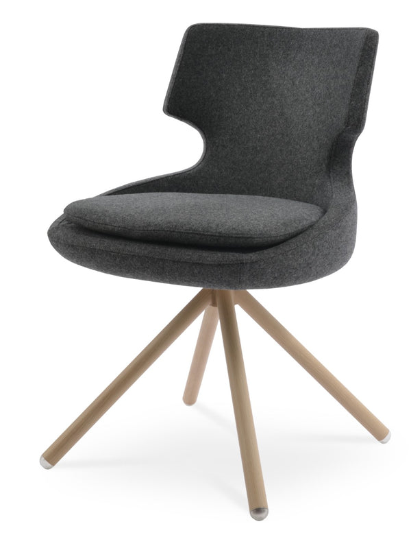 Soho Concept Patara Stick Swivel Dining Chair With Custom Finishes, Durable Camira Fabric & 10-year Guarantee Natural,Dark Grey  Soho-concept-dining-chair-05379