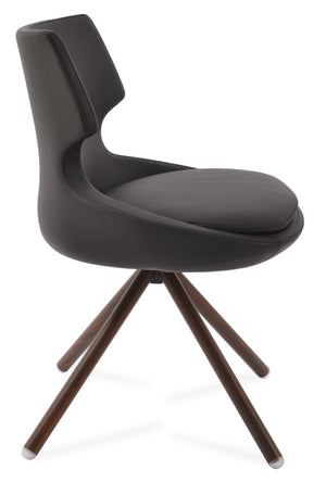 Soho Concept Patara Stick Swivel Dining Chair - Stylish Leatherette Upholstery, Versatile Finishes & 2-year Warranty Walnut,Brown  Soho-concept-dining-chair-05385