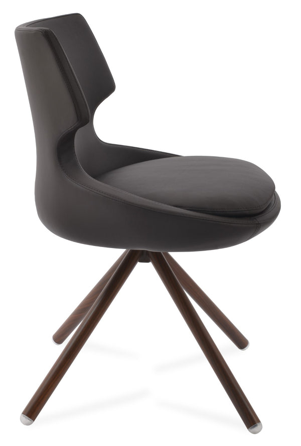 Soho Concept Patara Stick Swivel Dining Chair - Stylish Leatherette Upholstery, Versatile Finishes & 2-year Warranty Walnut,Brown  Soho-concept-dining-chair-05385
