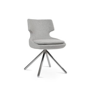 Soho Concept Patara Stick Swivel Dining Chair - Premium Camira Wool, 10-year Guarantee, Stylish & Durable Design Chrome,Silver  Soho-concept-dining-chair-05360
