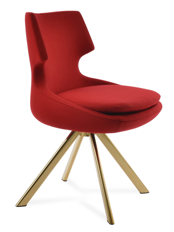 Soho Concept Patara Sword Dining Swivel Chair - Premium Camira Wool, 10-year Guarantee, Stylish Comfort & Durability Gold,Red  Soho-concept-dining-chair-05434