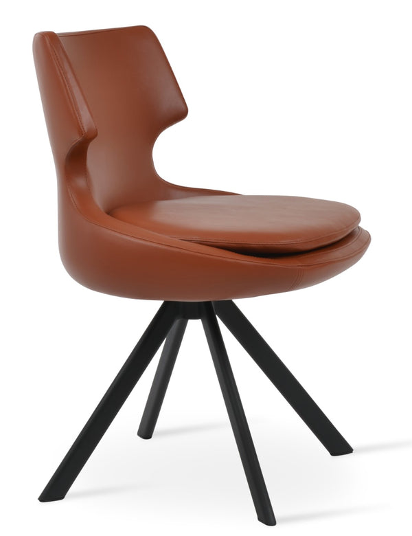 Soho Concept Patara Swivel Dining Chair - Stylish Leatherette With Memory Feature, 2-year Guarantee, Walnut Finish Black  Soho-concept-dining-chair-05414