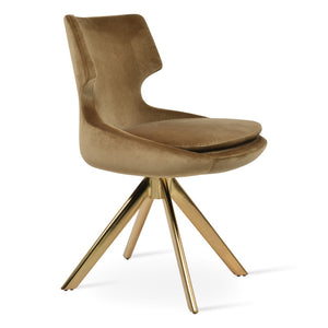 Soho Concept Patara Dining Swivel Chair - Luxurious Boucle, Velvet & Nubuck Options, 10-year Guarantee, Stylish Finish Gold  Soho-concept-dining-chair-05412