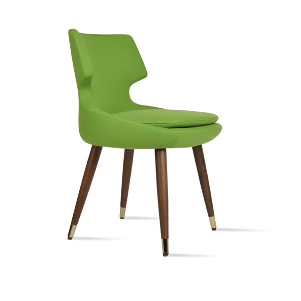 Soho Concept Patara Wood Dining Chair In Camira Blazer Wool – Stylish & Durable With 10-year Guarantee, Walnut Finish Gold,Walnut  Soho-concept-dining-chair-05448
